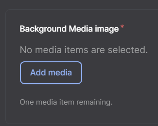 Hero Image Background Media Image Option Screenshot