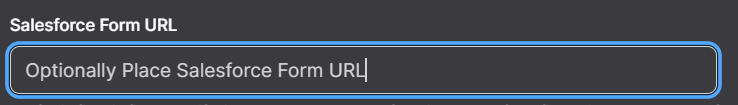 Screenshot of Salesforce Form URL option