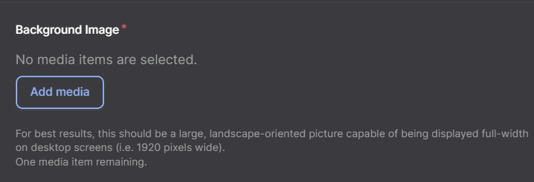 Screenshot of Background Image Option