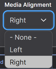 Screenshot of Media Alignment Option 