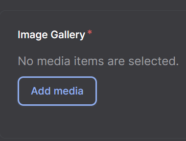 Screenshot of Image Gallery Add Media Option