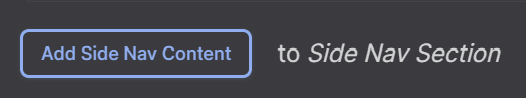 Screenshot of Add Side Nav Content Option