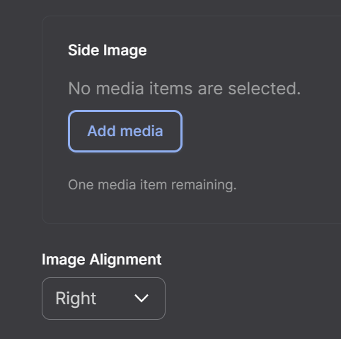 Screenshot of Webform - Longform Side Image and Image Alignment Options
