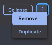 Screenshot of Create Program Page Remove and Duplicate Menu Option