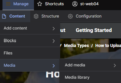 Screenshot of Add Media Option