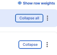 Drupal editing screen showing the collapse all button and collapse button on a row 