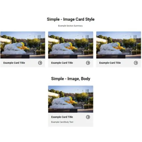 Examples of CTA cards with example text and titles 