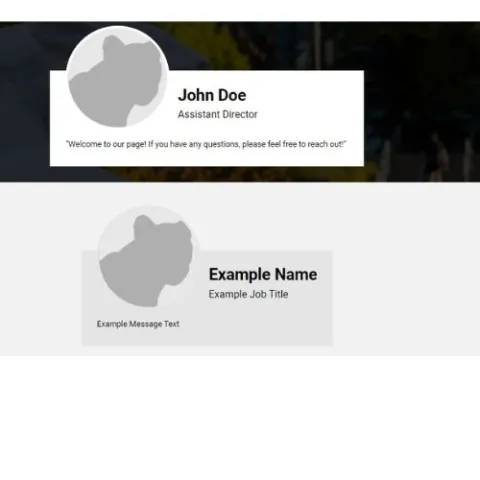 Examples of Message Blurbs with example text 