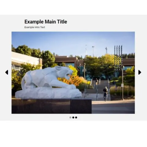 Example of a photo gallery with example text and image