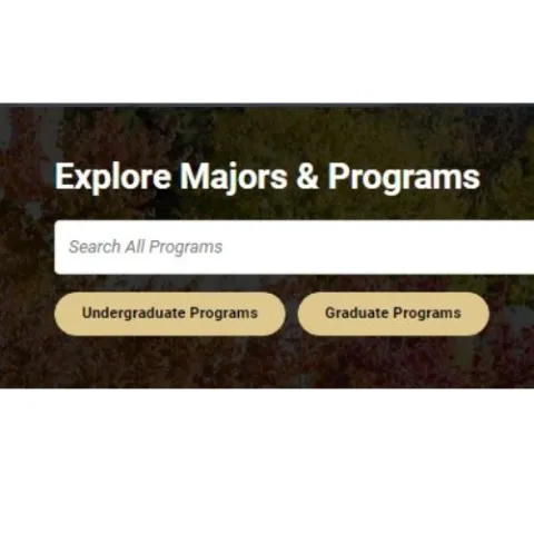 Example Program Finder Form zoomed in on the title, buttons and search bar